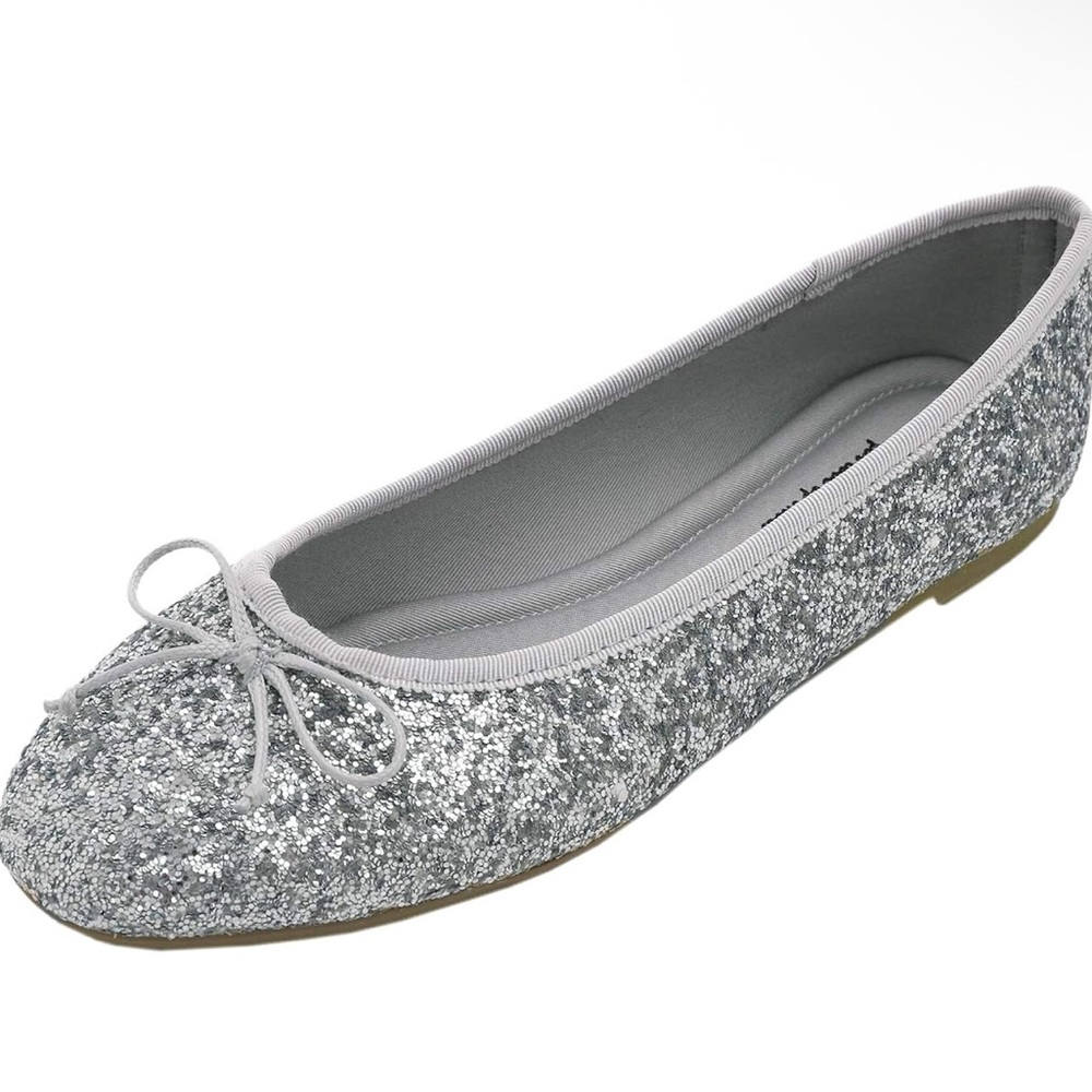 Silver Glitter Flats